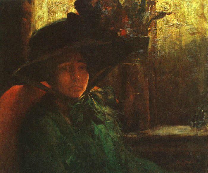 Artur Timoteo da Costa Lady in Green oil painting image